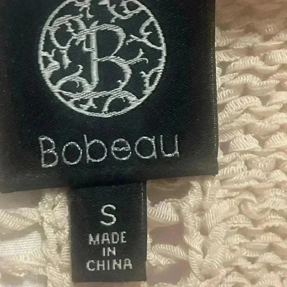 Bobeau Crochet Knit Pullover Cream Top Size Small - Picture 6 of 11